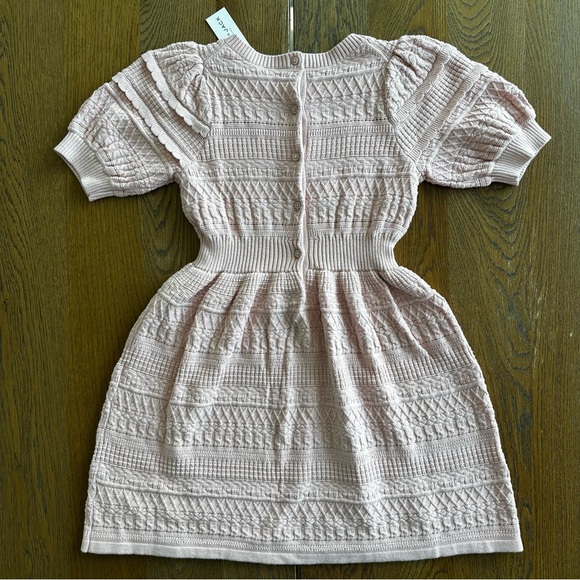 NWT Janie and Jack The Heights Sweater Dress Peachskin Sweater Dusty Light Pink - Picture 2 of 10